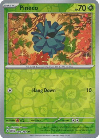 pineco pokemon card 004/182 Pineco (Reverse Holo) - Destined Rivals