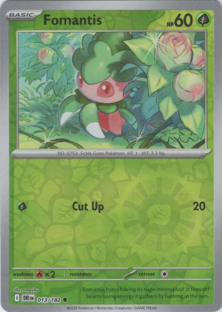 013/182 Fomantis (Reverse Holo) - Destined Rivals - Pokémon card (English)