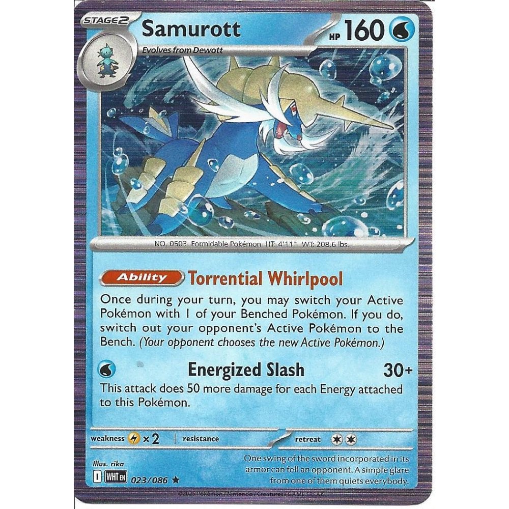 023/086 Samurott (Holo) (White Flare) Pokemon card (English) – Cham Gaming