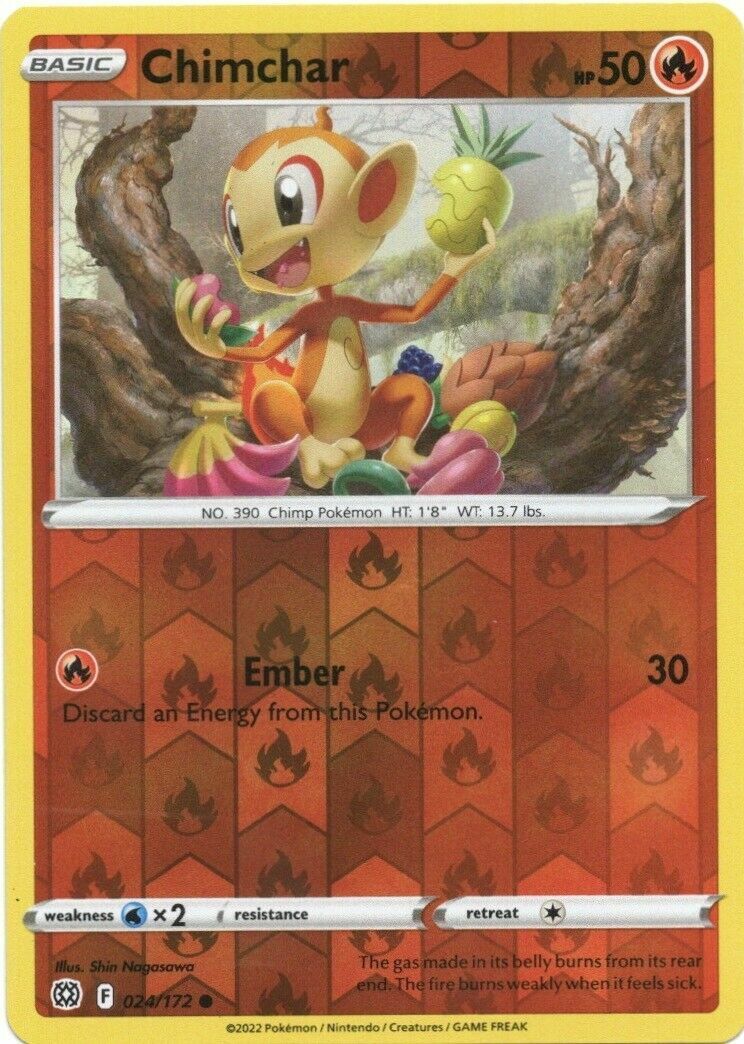 024/172 Chimchar (Reverse Holo) / Basic / Common (Brilliant Stars) English card