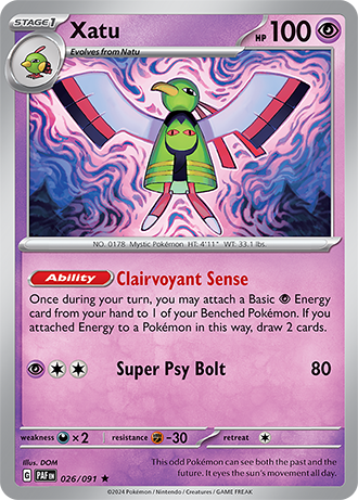 026/091 Xatu (Holo) - Paldean Fates - Pokémon card (English)