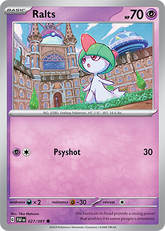 027/091 Ralts – Paldean Fates - Pokémon card (English)