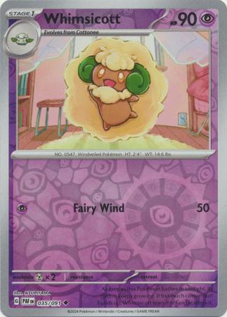 035/091 Whimsicott (Reverse Holo) - Paldean Fates - Pokémon card (English)