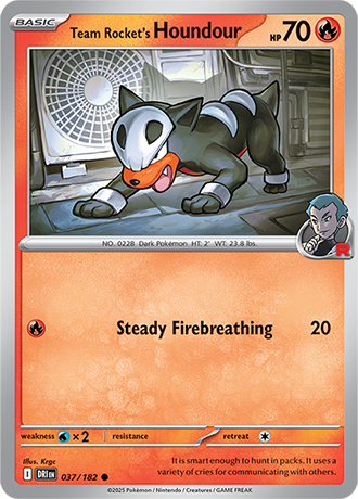 037/182 Team Rocket's Houndour - Destined Rivals - Pokémon card (English)