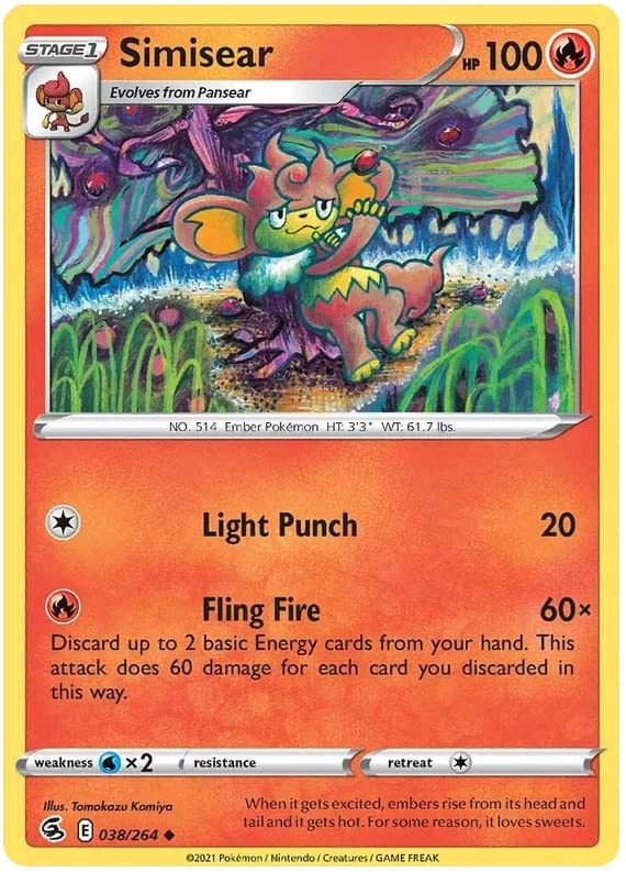 038/264 Simisear / Stage 1 / Uncommon (Fusion Strike) English card