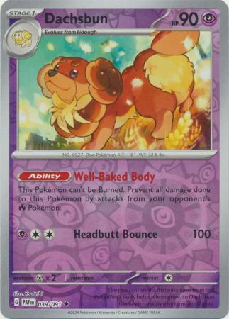 039/091 Dachsbun (Reverse Holo) - Paldean Fates - Pokémon card (English)