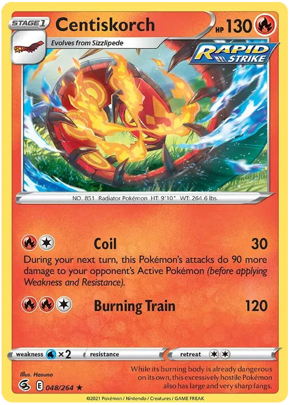 048/264 Centiskorch (Rare) (Fusion strike) Pokemon card (English)