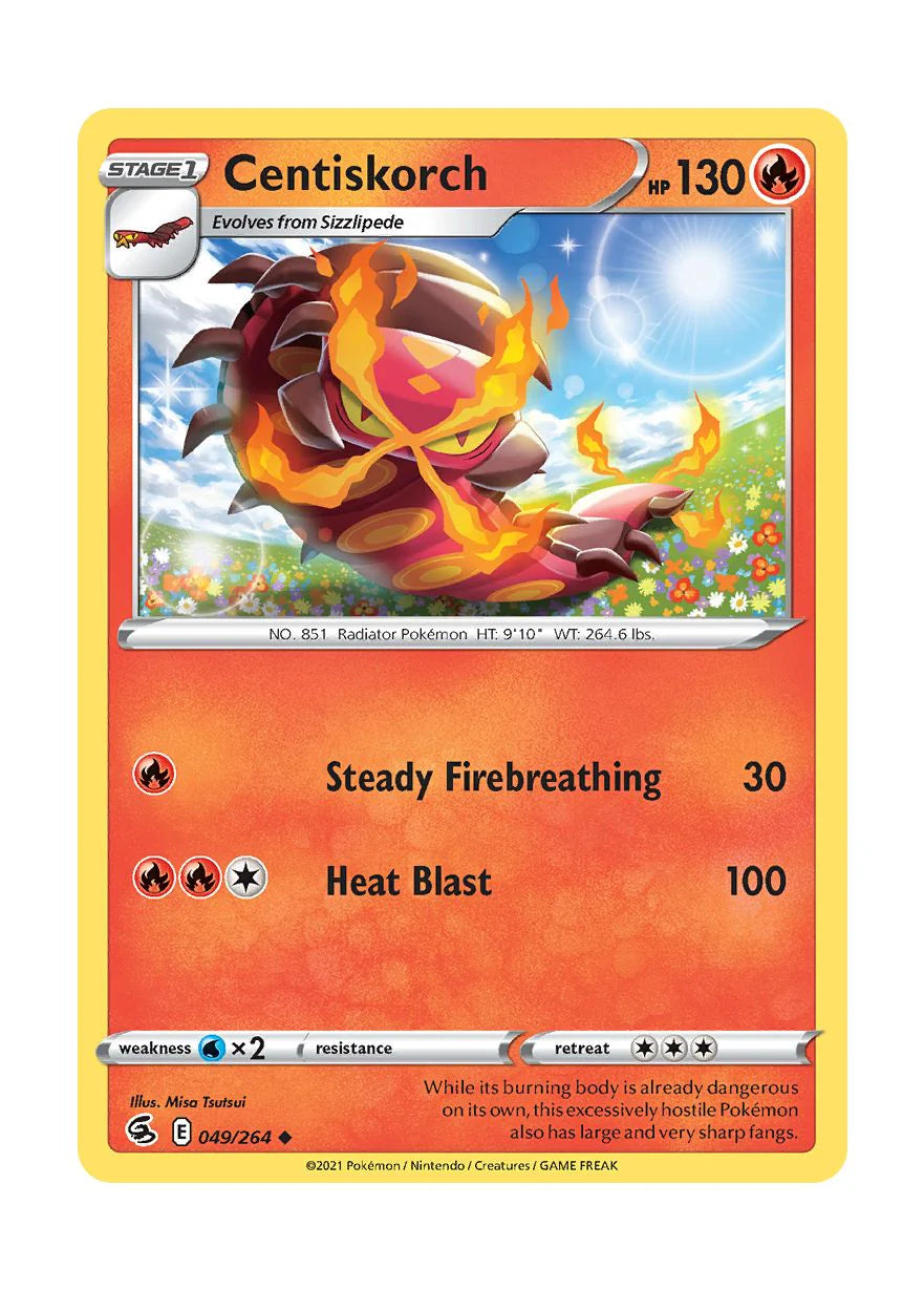 049/264 Centiskorch (Uncommon) (Fusion strike) Pokemon card (English) – Cham Gaming