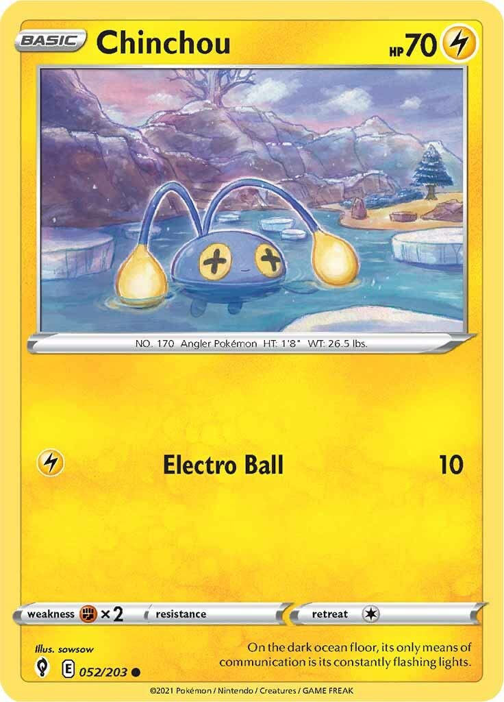 052/203 Chinchou / Basic / Common (Evolving Skies) English card