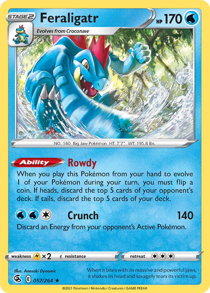 057/264 Feraligatr / Stage 2 / Rare/Holo (Fusion strike) English card