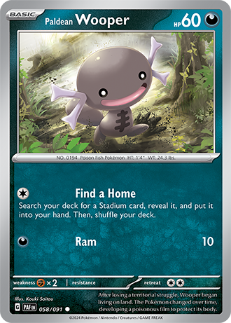 058/091 Paldean Wooper - Paldean Fates - Pokémon card (English)