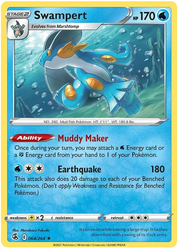 064/264 Swampert (Holo) (Fusion Strike) Pokemon card (English)