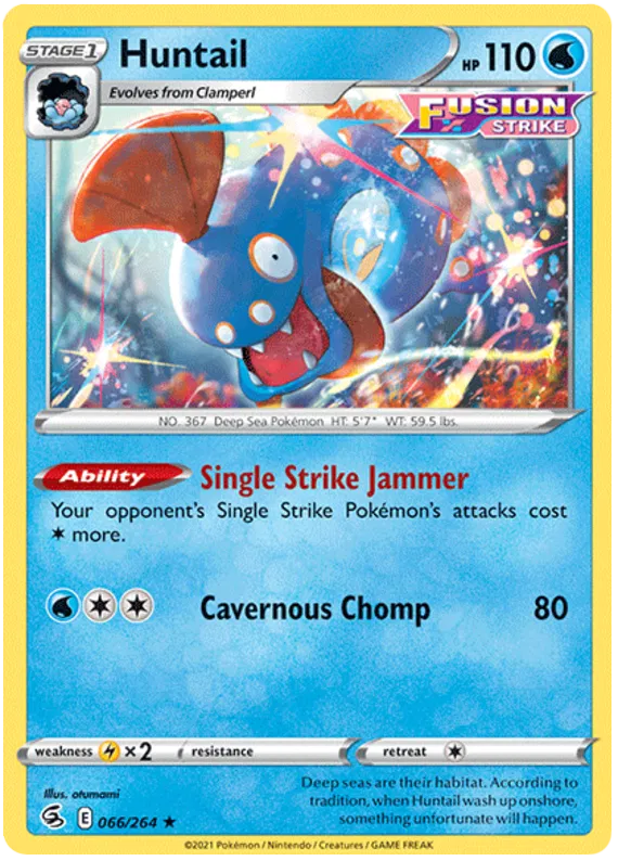 066/264 Huntail (Rare) (Fusion Strike) Pokemon card (English)