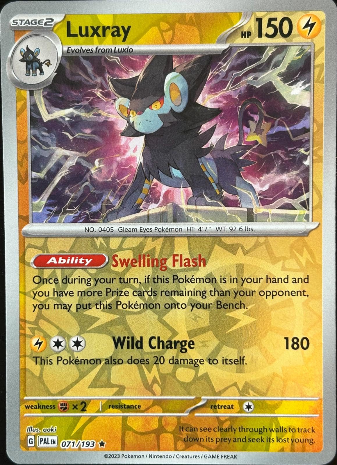 071/193 Luxray (Reverse holo) - Paldea Evolved - Pokmon card (English Cham Gaming 071/193 Luxray (Reverse holo) - Paldea Evolved - Pokmon card (English Cham Gaming