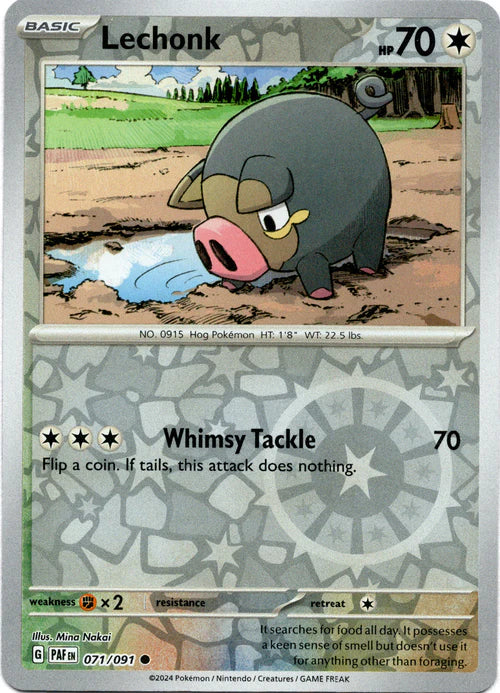 071/091 Lechonk (Reverse Holo) - Paldean Fates - Pokémon card (English)