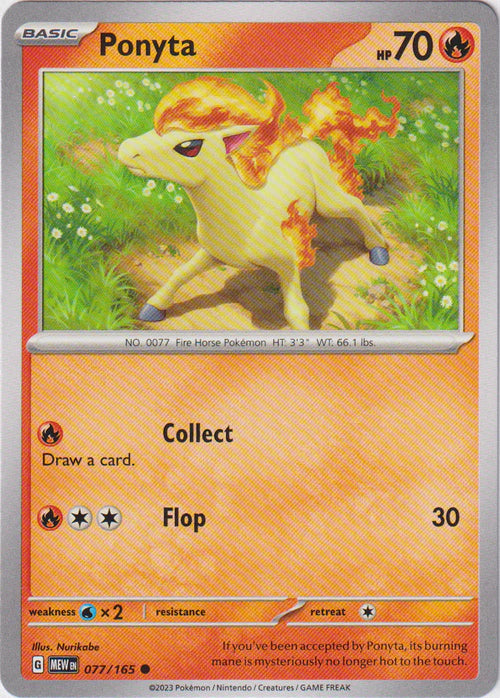 pokemon seadra card 077/165 Ponyta - Pokémon 151