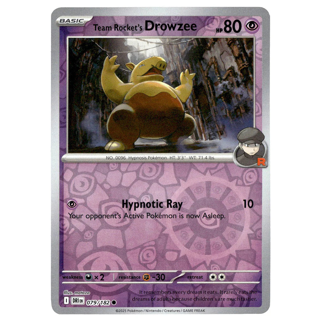 079/182 Team Rocket's Drowzee (Reverse Holo) - Destined Rivals - Pokémon card (English)