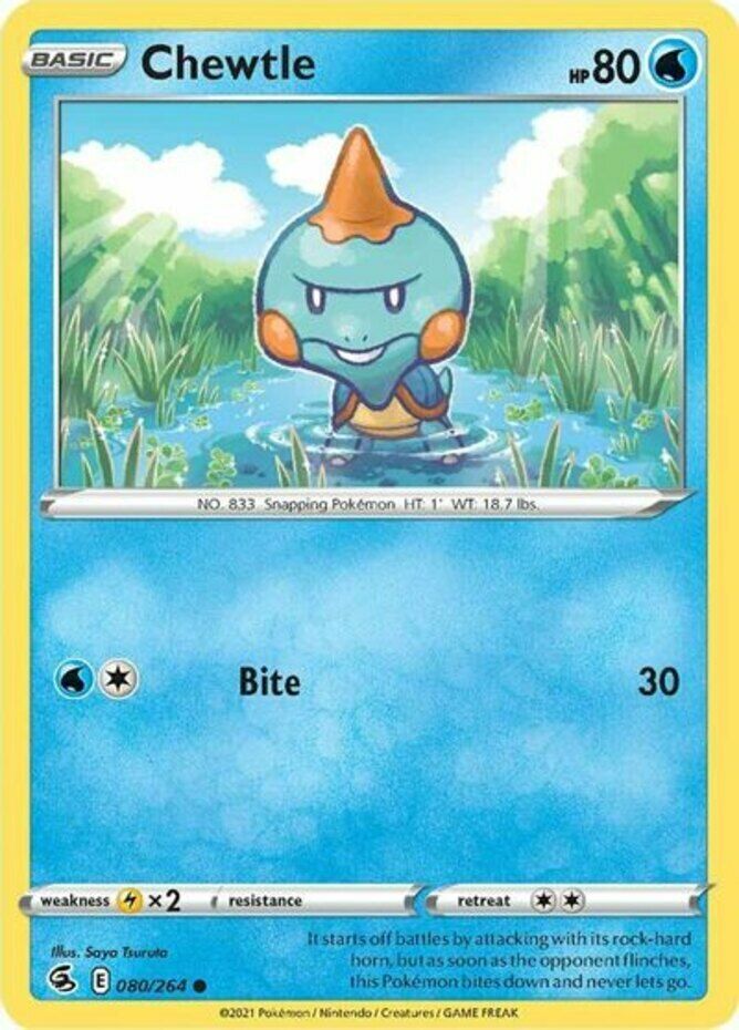 080/264 Chewtle / Basic / Common (Fusion Strike) English card