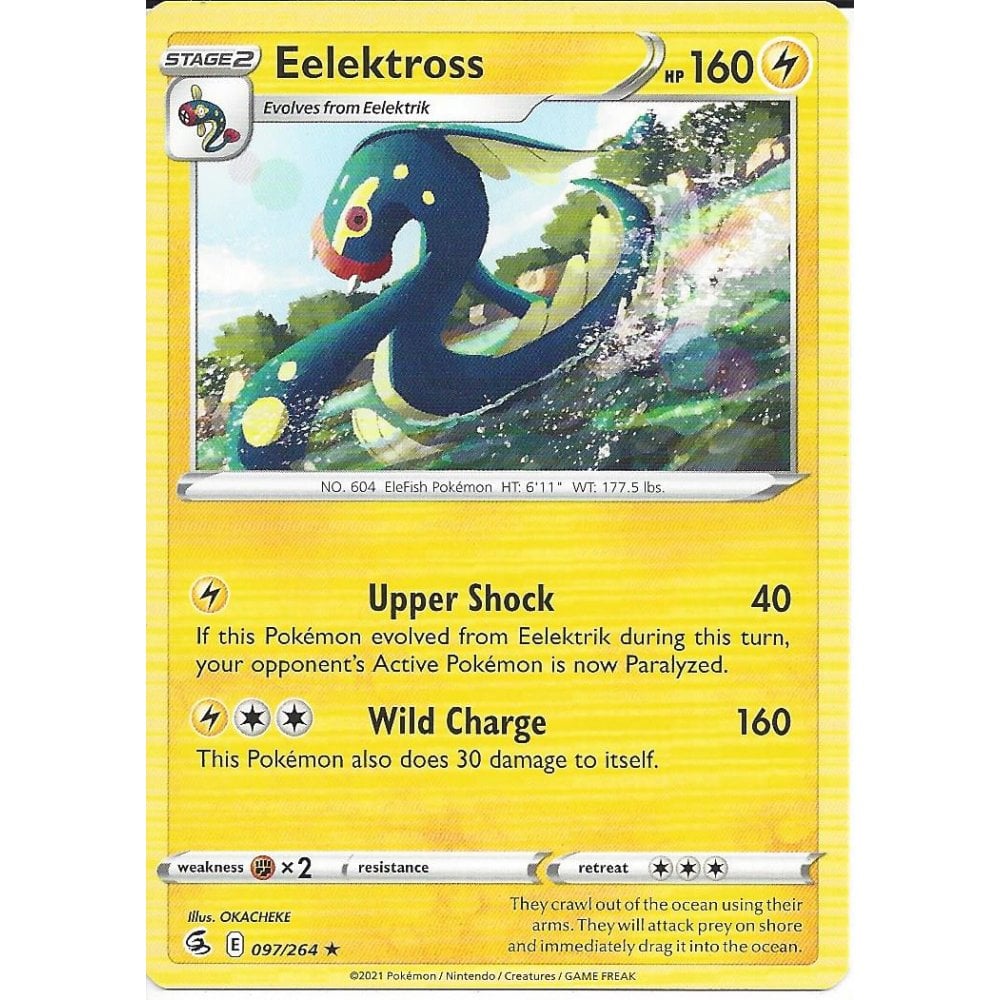 097/264 Eelektross (Rare) (Fusion Strike) Pokemon card (English) Cham Gaming 097/264 Eelektross (Rare) (Fusion Strike) Pokemon card (English) Cham Gaming