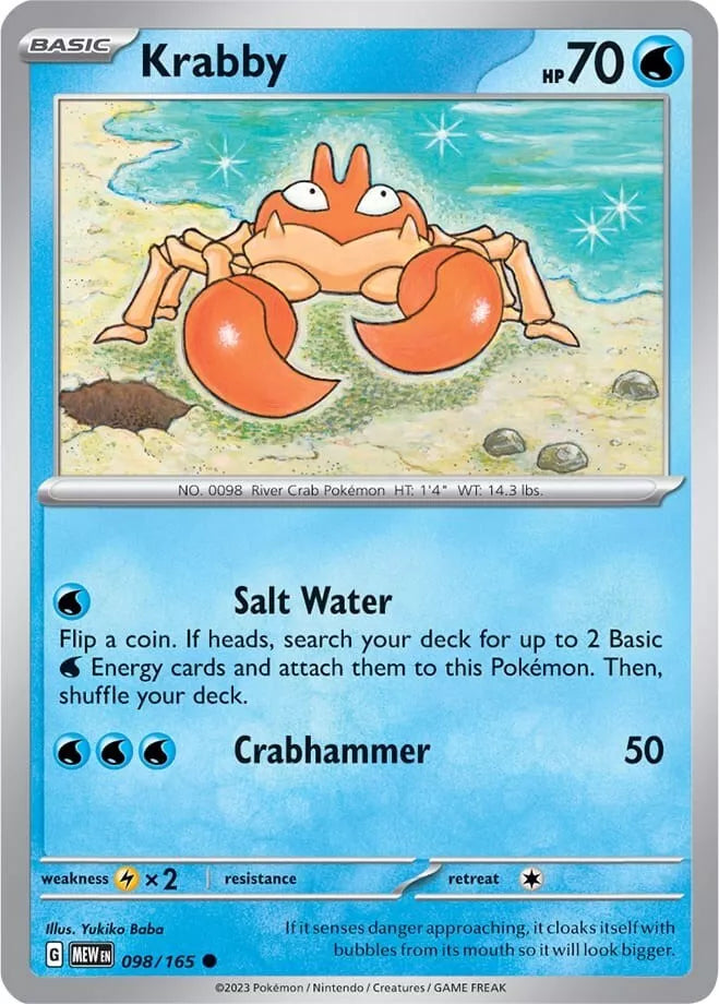 098/165 Krabby - Pokémon 151 - Pokémon card (English)