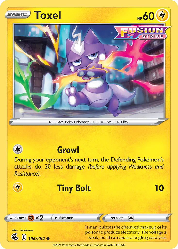106/264 Toxel / Basic / Common (Fusion Strike) English card