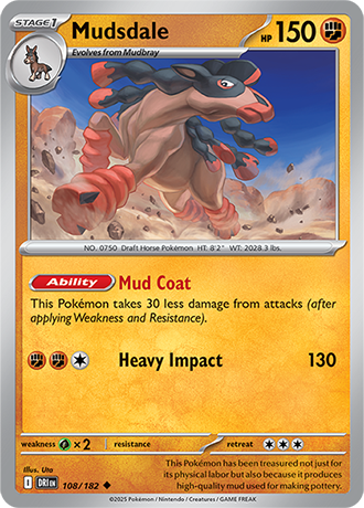 108/182 Mudsdale - Destined Rivals - Pokémon card (English)
