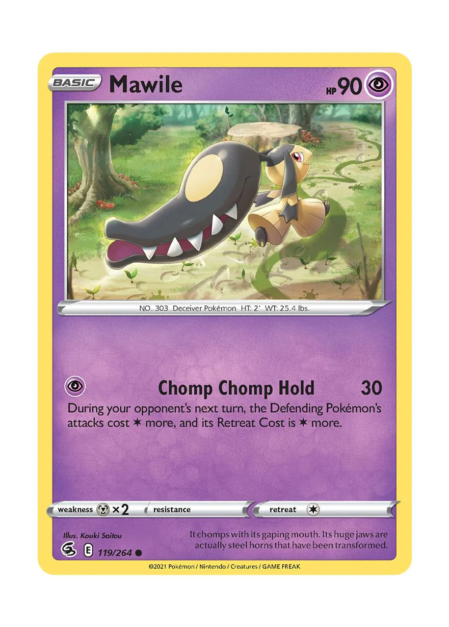 119/264 Mawile (Fusion Strike) Pokemon card (English) – Cham Gaming