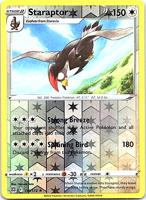 119/172 Staraptor (Reverse Holo) (Rare) (Brilliant Stars) Pokemon card Cham Gaming 119/172 Staraptor (Reverse Holo) (Rare) (Brilliant Stars) Pokemon card Cham Gaming