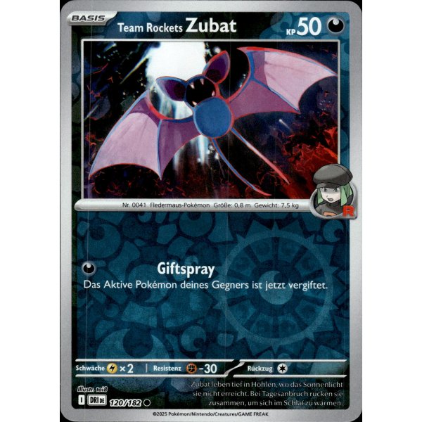 120/182 Team Rocket's Zubat (Reverse Holo) - Destined Rivals - Pokémon card (English)