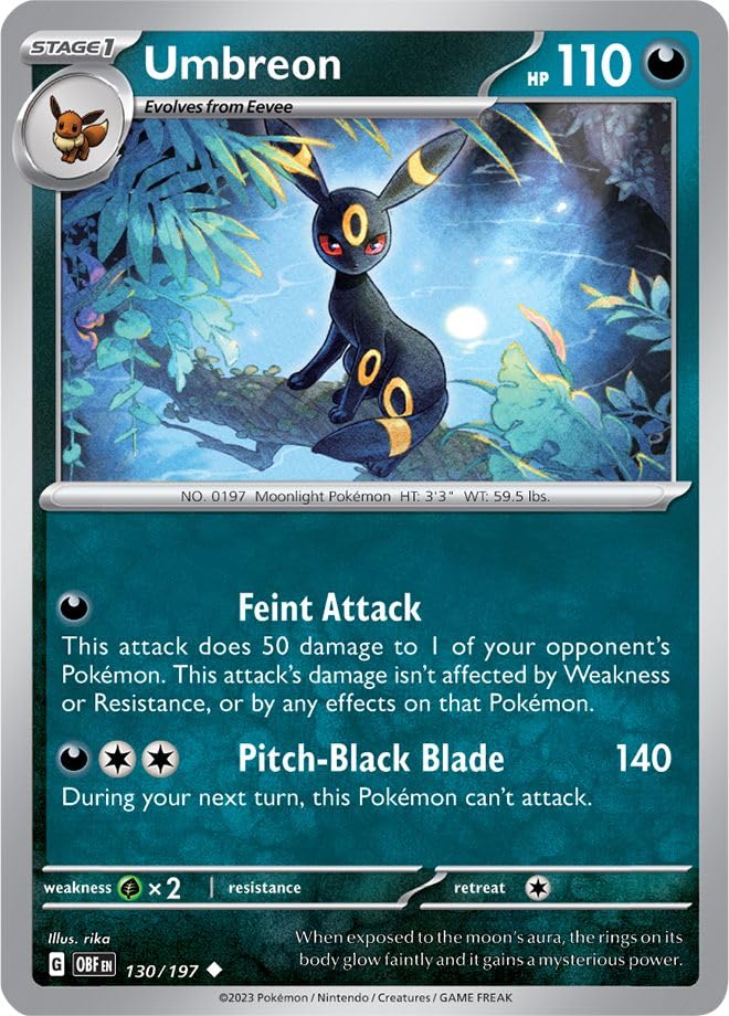 130/197 Umbreon - Obsidian Flames - Pokémon card (English)