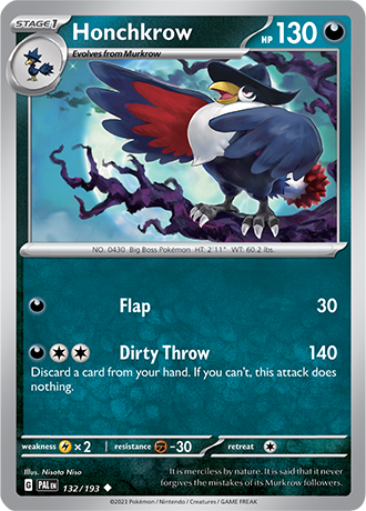 132/193 Honchkrow - Paldea Evolved - Pokémon card (English)