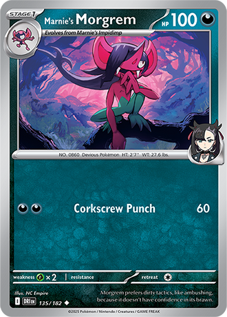 135/182 Marnie's Morgrem - Destined Rivals - Pokémon card (English)