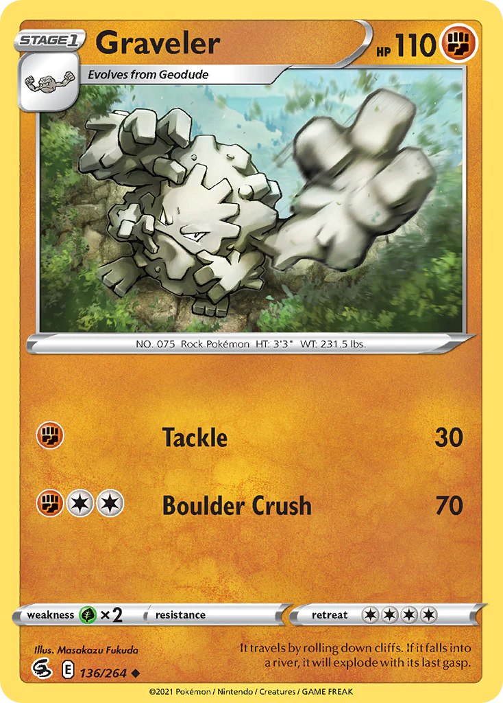 136/264 Graveler / Stage 1 / Uncommon (Fusion Strike) English card