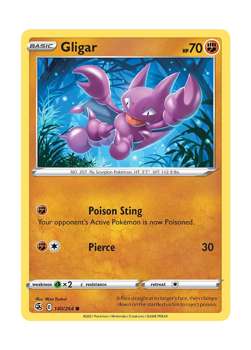 140/264 Gligar / Basic / Common (Fusion Strike) English card