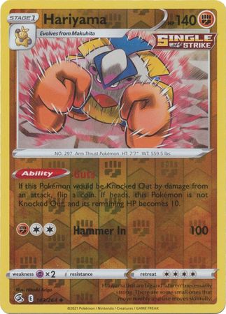pokemon hariyama card 143/264 Hariyama (Reverse Holo) (Fusion Strike) Pokemon card (English) – Cham Gaming