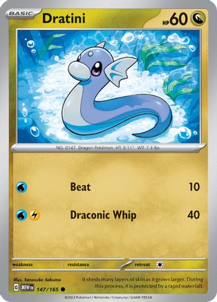 147/165 Dratini - Pokémon 151 - Pokémon card (English)