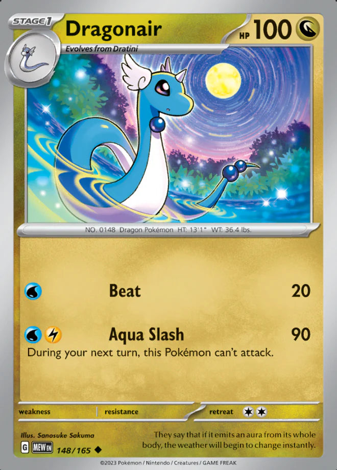 148/165 Dragonair - Pokmon 151 - Pokmon card (English) Cham Gaming 148/165 Dragonair - Pokmon 151 - Pokmon card (English) Cham Gaming