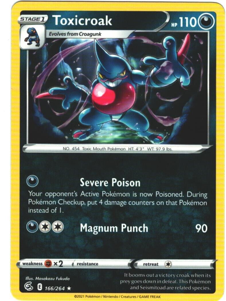 166/264 Toxicroak (rare) (Fusion Strike) Pokemon card (English) Cham Gaming 166/264 Toxicroak (rare) (Fusion Strike) Pokemon card (English) Cham Gaming