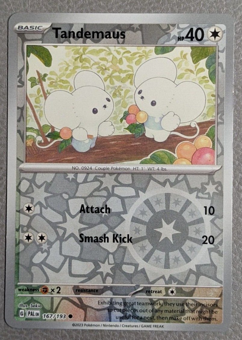 tandemaus pokemon cards 167/193 Tandemaus (Reverse holo) - Paldea Evolved