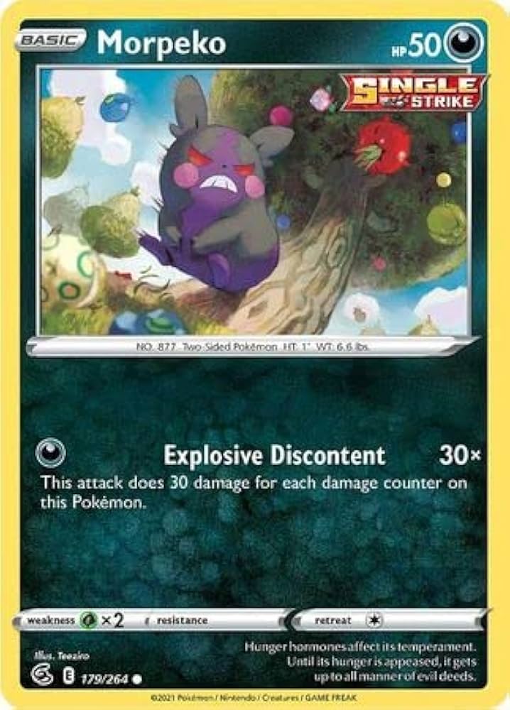 179/264 Morpeko (Fusion Strike) Pokemon card (English) Cham Gaming 179/264 Morpeko (Fusion Strike) Pokemon card (English) Cham Gaming
