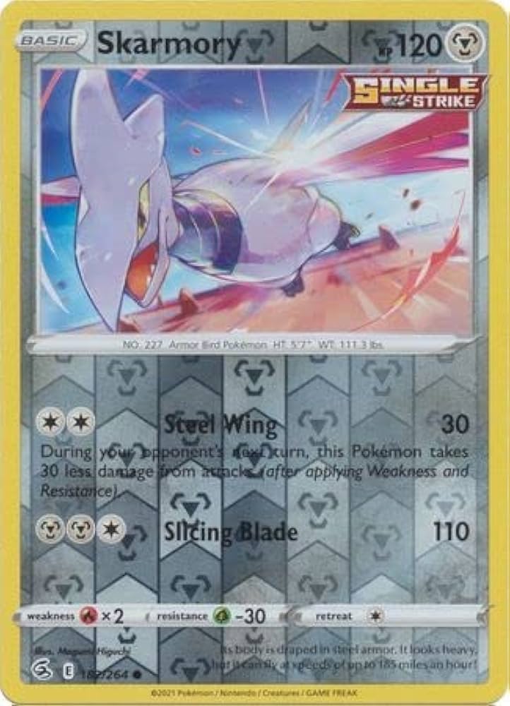 182/264 Skarmory (Reverse Holo) / Basic / Common (Fusion Strike) English card