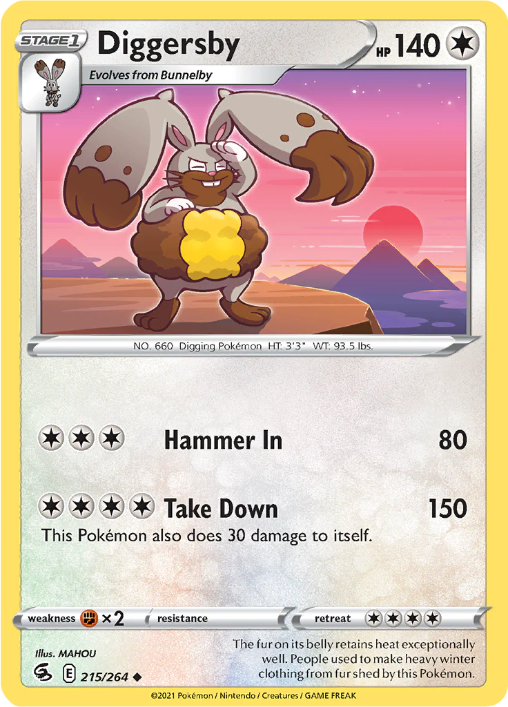 215/264 Diggersby / Stage 1 / Uncommon (Fusion Strike) English card