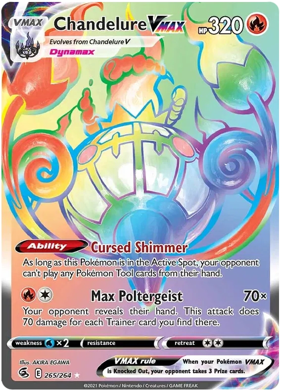 265/264 Chandelure VMAX (Full Art) Ultra secret Rare (Fusion Strik Cham Gaming 265/264 Chandelure VMAX (Full Art) Ultra secret Rare (Fusion Strik Cham Gaming