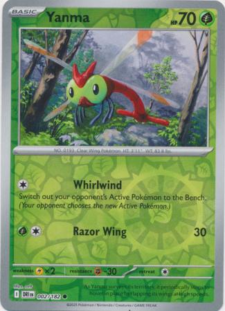 002/182 Yanma (Reverse Holo) - Destined Rivals - Pokémon card (English)