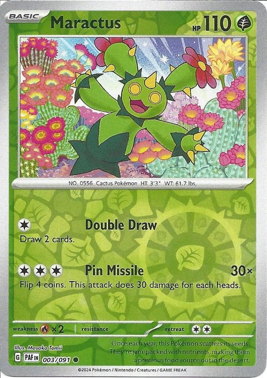 003/091 Maractus (Reverse Holo) - Paldean Fates - Pokémon card (English)