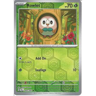 003/064 Rowlet (Reverse holo) - Shrouded Fable - Pokemon card (English)