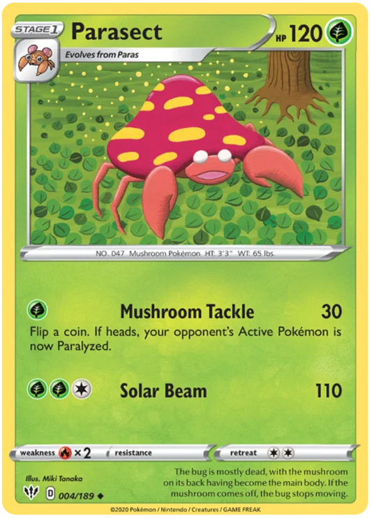 004/189 Parasect (Darkness Ablaze) Pokemon card (English)