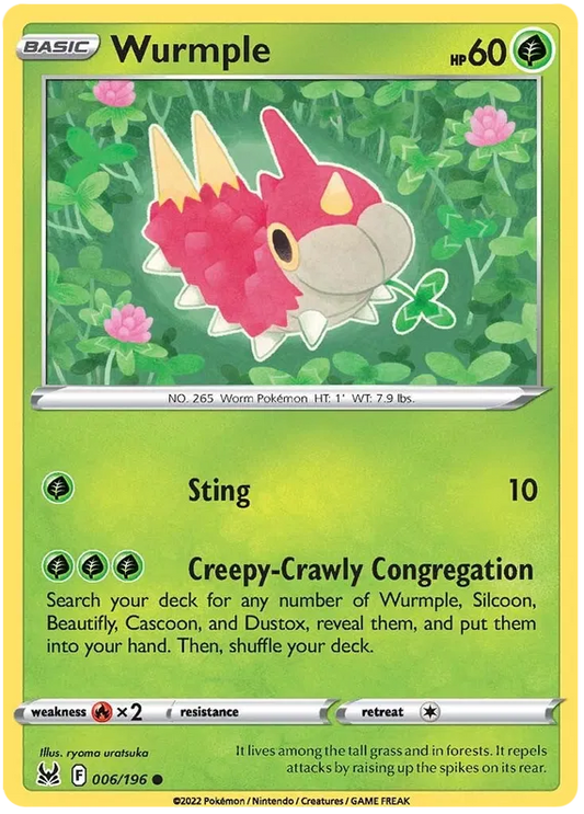 006/196 Wurmple (Lost Origin) Pokemon card (English)