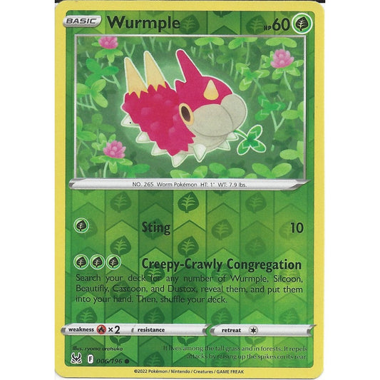 006/196 Wurmple (Reserve Holo) (Lost Origin) Pokemon card (English)