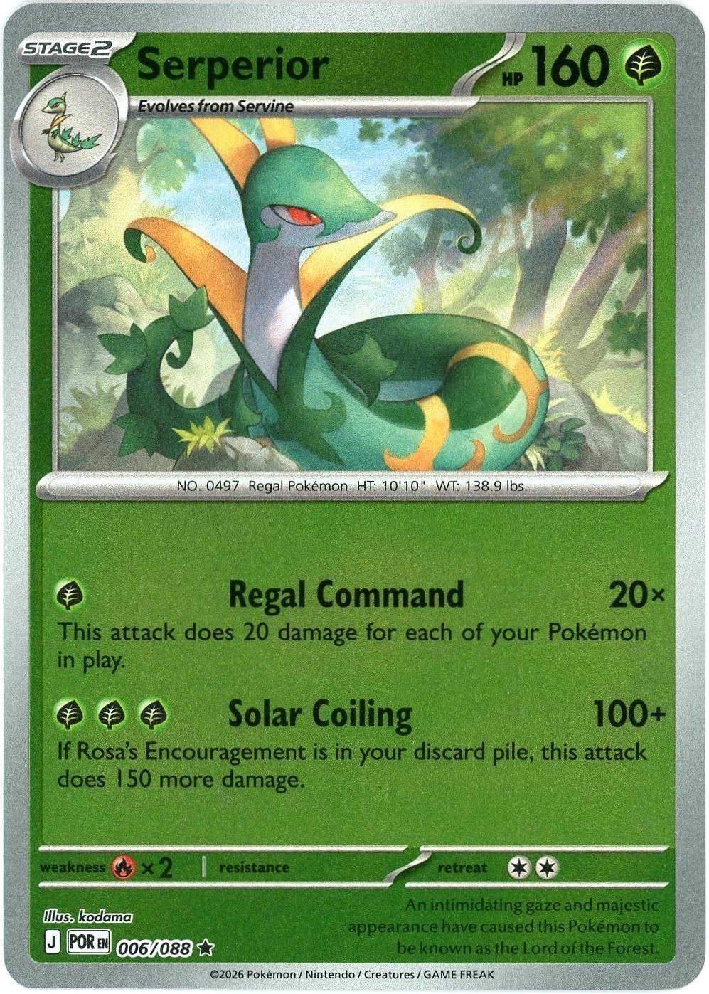 006/088 Serperior (Rare Reverse Holo) (Perfect Order) Pokémon card (English)